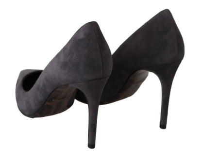 Chaussures à talons aiguilles en cuir suédé gris Dolce & Gabbana
