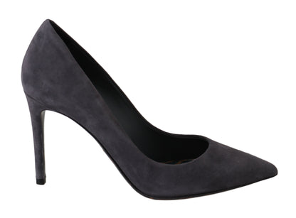Chaussures à talons aiguilles en cuir suédé gris Dolce & Gabbana