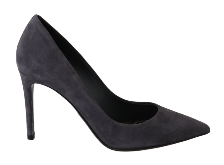 Chaussures à talons aiguilles en cuir suédé gris Dolce & Gabbana