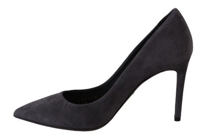 Chaussures à talons aiguilles en cuir suédé gris Dolce & Gabbana