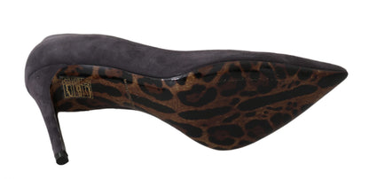 Chaussures à talons aiguilles en cuir suédé gris Dolce & Gabbana