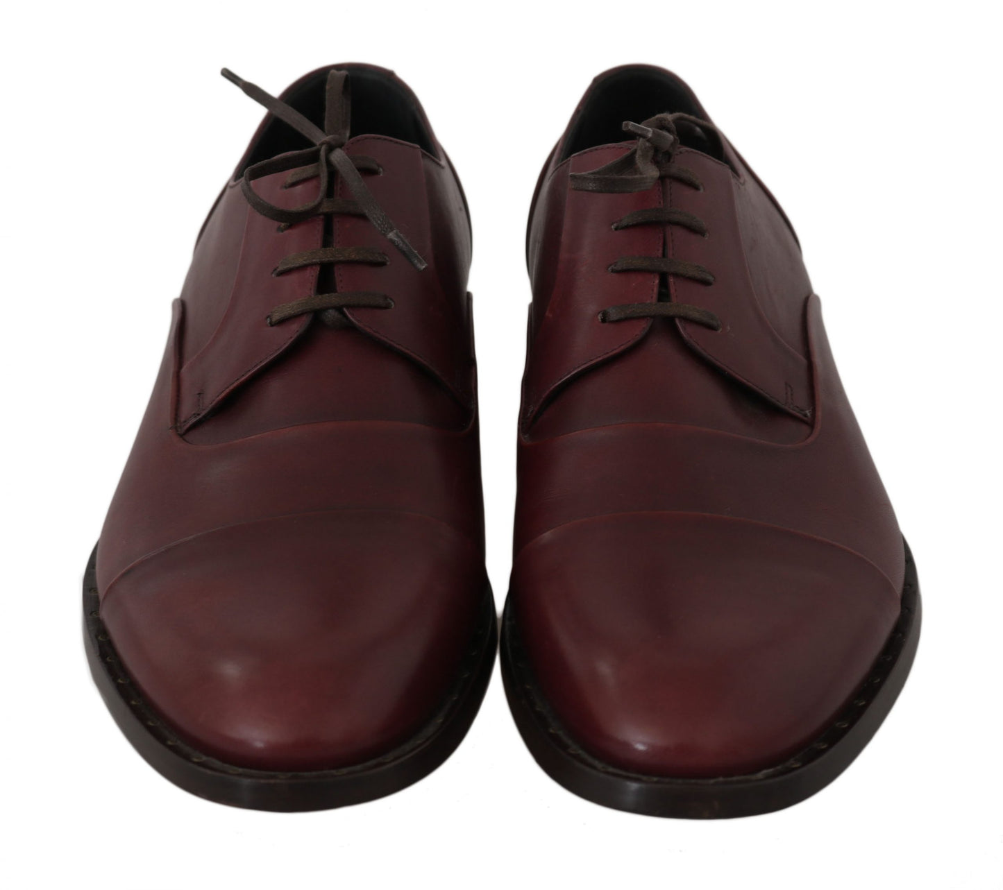 Chaussures richelieu formelles en cuir bordeaux Dolce & Gabbana