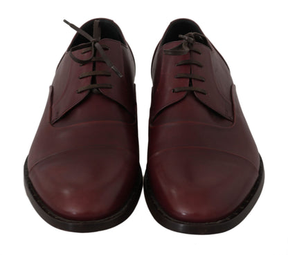 Chaussures richelieu formelles en cuir bordeaux Dolce & Gabbana
