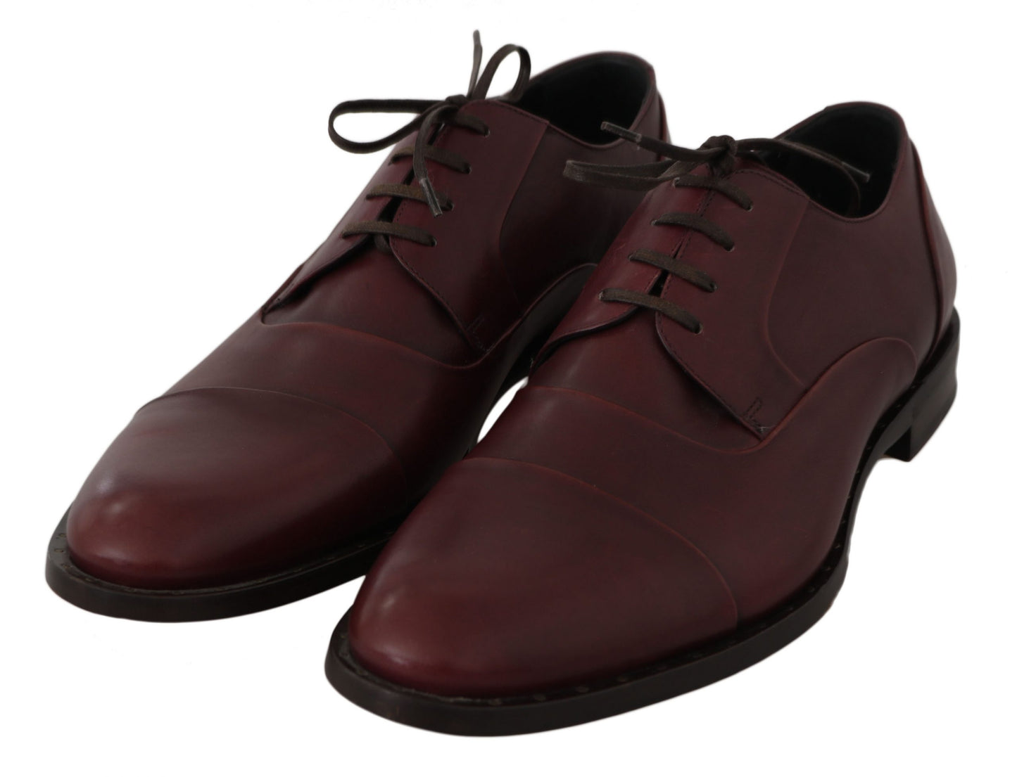 Chaussures richelieu formelles en cuir bordeaux Dolce & Gabbana