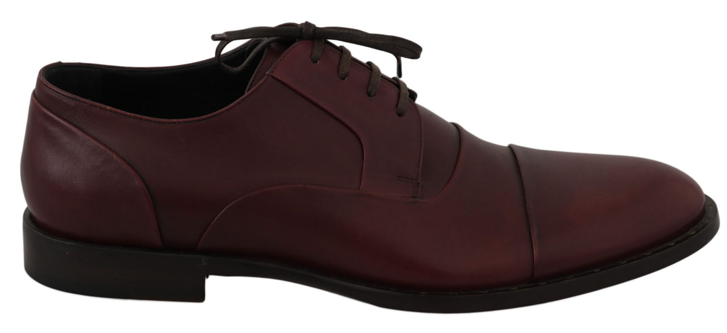 Chaussures richelieu formelles en cuir bordeaux Dolce & Gabbana