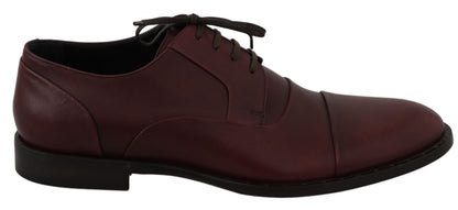 Chaussures richelieu formelles en cuir bordeaux Dolce & Gabbana