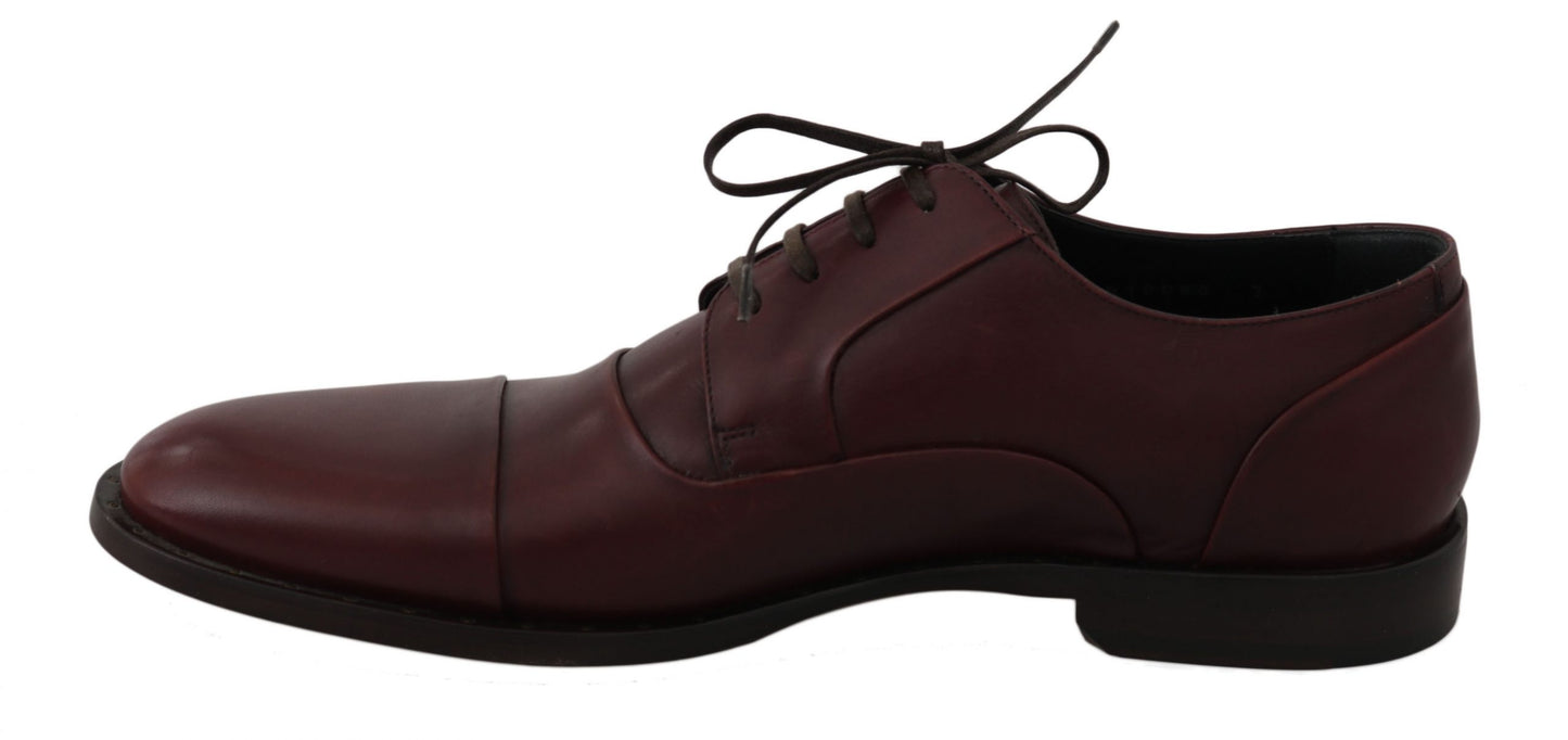 Chaussures richelieu formelles en cuir bordeaux Dolce & Gabbana