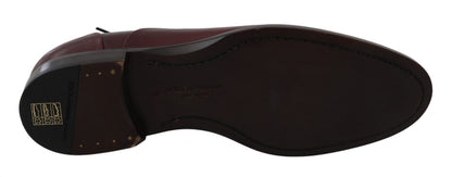 Chaussures richelieu formelles en cuir bordeaux Dolce & Gabbana