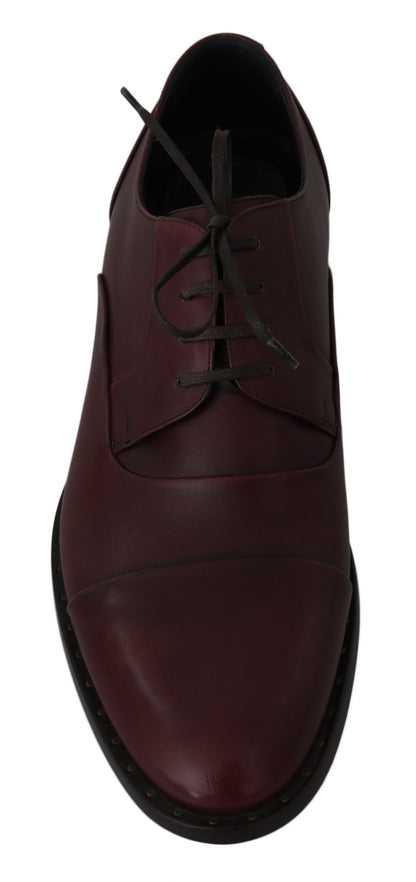 Chaussures richelieu formelles en cuir bordeaux Dolce & Gabbana