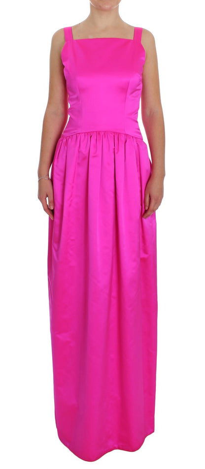 Robe de soirée longue fourreau en soie rose Dolce & Gabbana