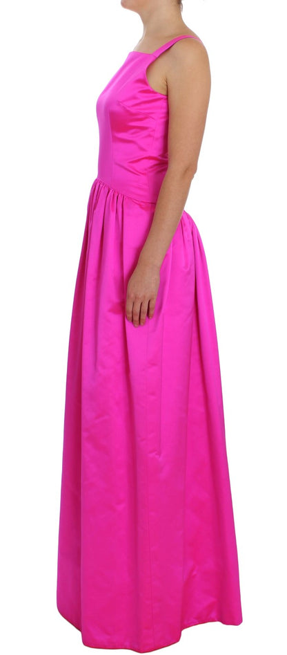 Robe de soirée longue fourreau en soie rose Dolce & Gabbana