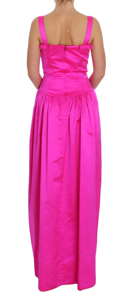 Robe de soirée longue fourreau en soie rose Dolce & Gabbana