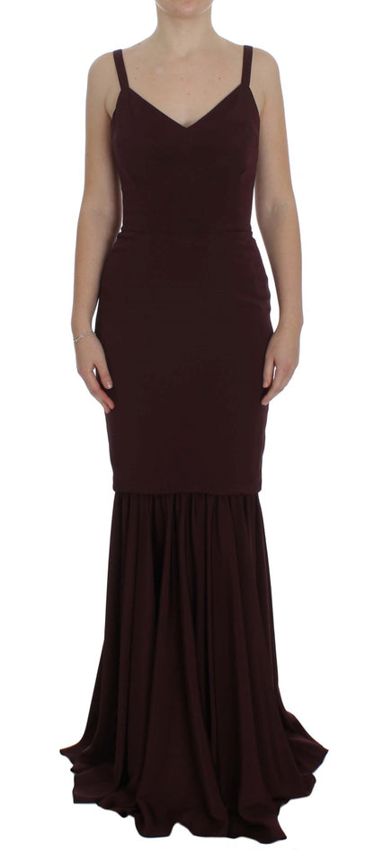 Robe longue fourreau stretch bordeaux Dolce & Gabbana