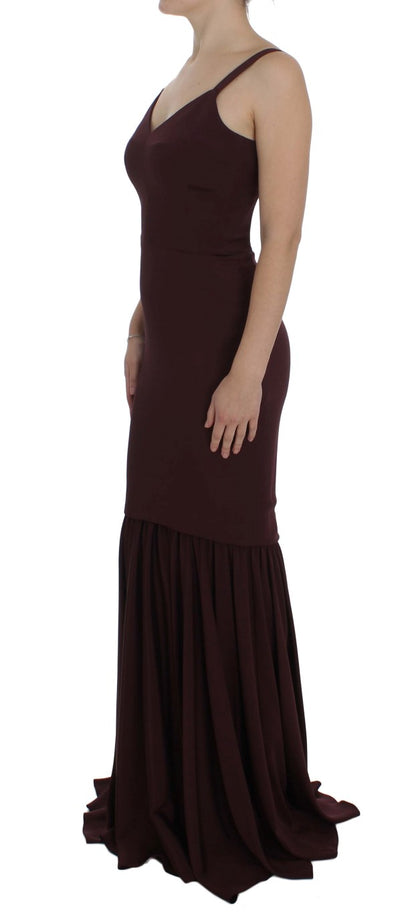 Robe longue fourreau stretch bordeaux Dolce & Gabbana