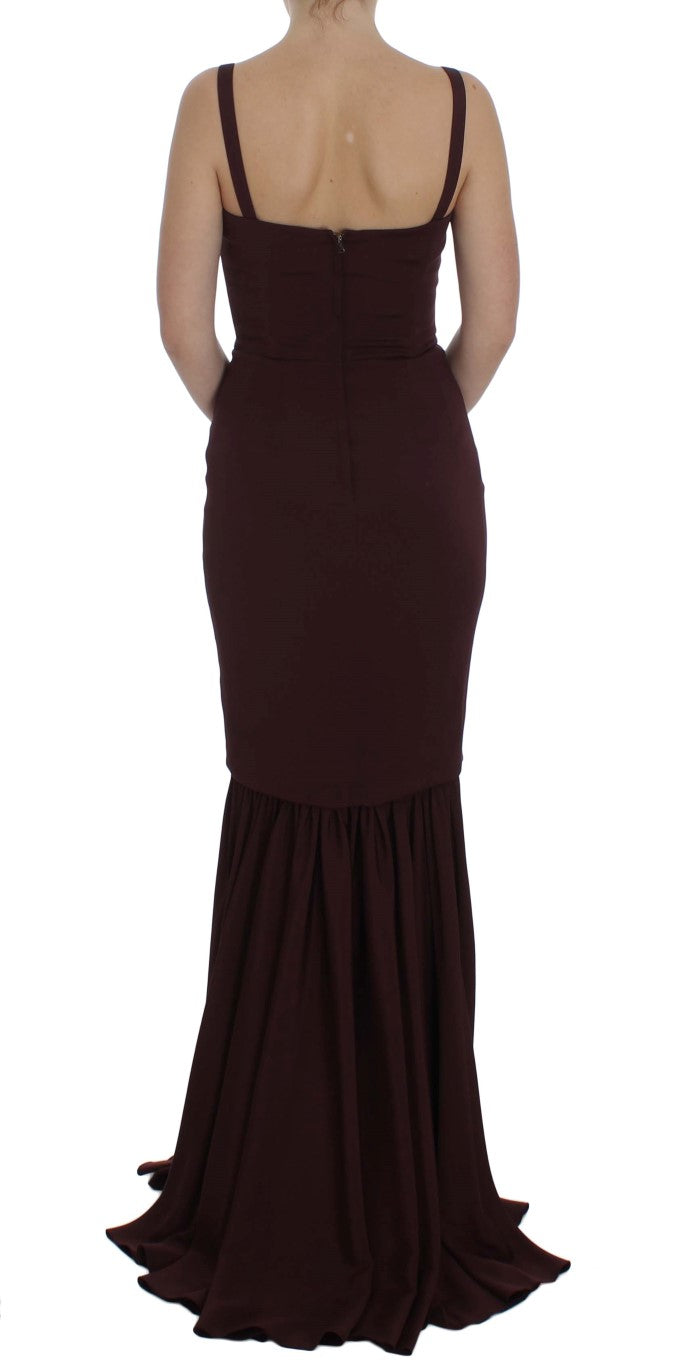 Robe longue fourreau stretch bordeaux Dolce & Gabbana