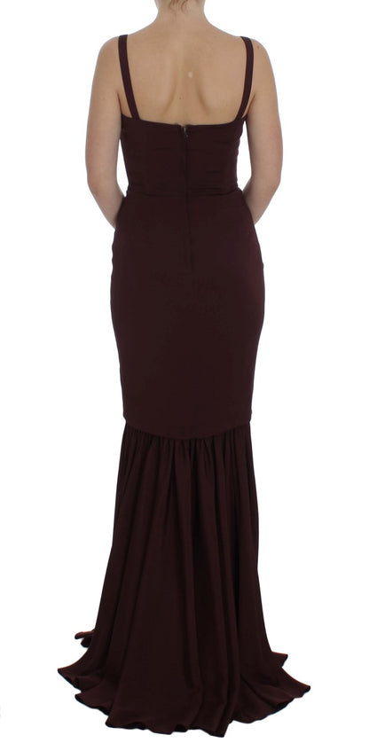 Robe longue fourreau stretch bordeaux Dolce & Gabbana