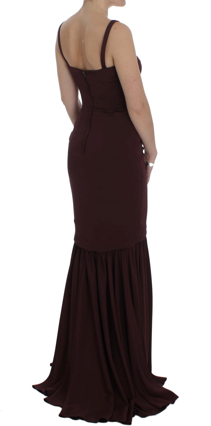 Robe longue fourreau stretch bordeaux Dolce & Gabbana