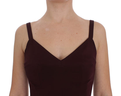 Robe longue fourreau stretch bordeaux Dolce & Gabbana