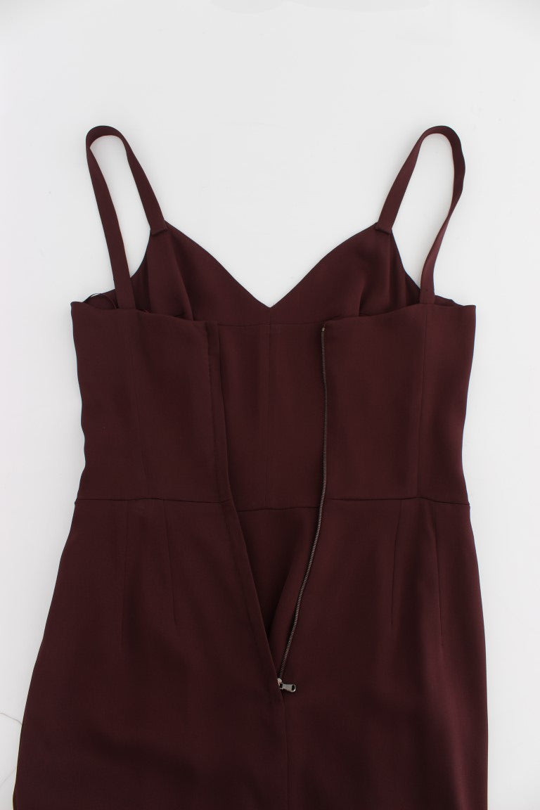 Robe longue fourreau stretch bordeaux Dolce & Gabbana