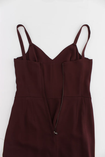 Robe longue fourreau stretch bordeaux Dolce & Gabbana