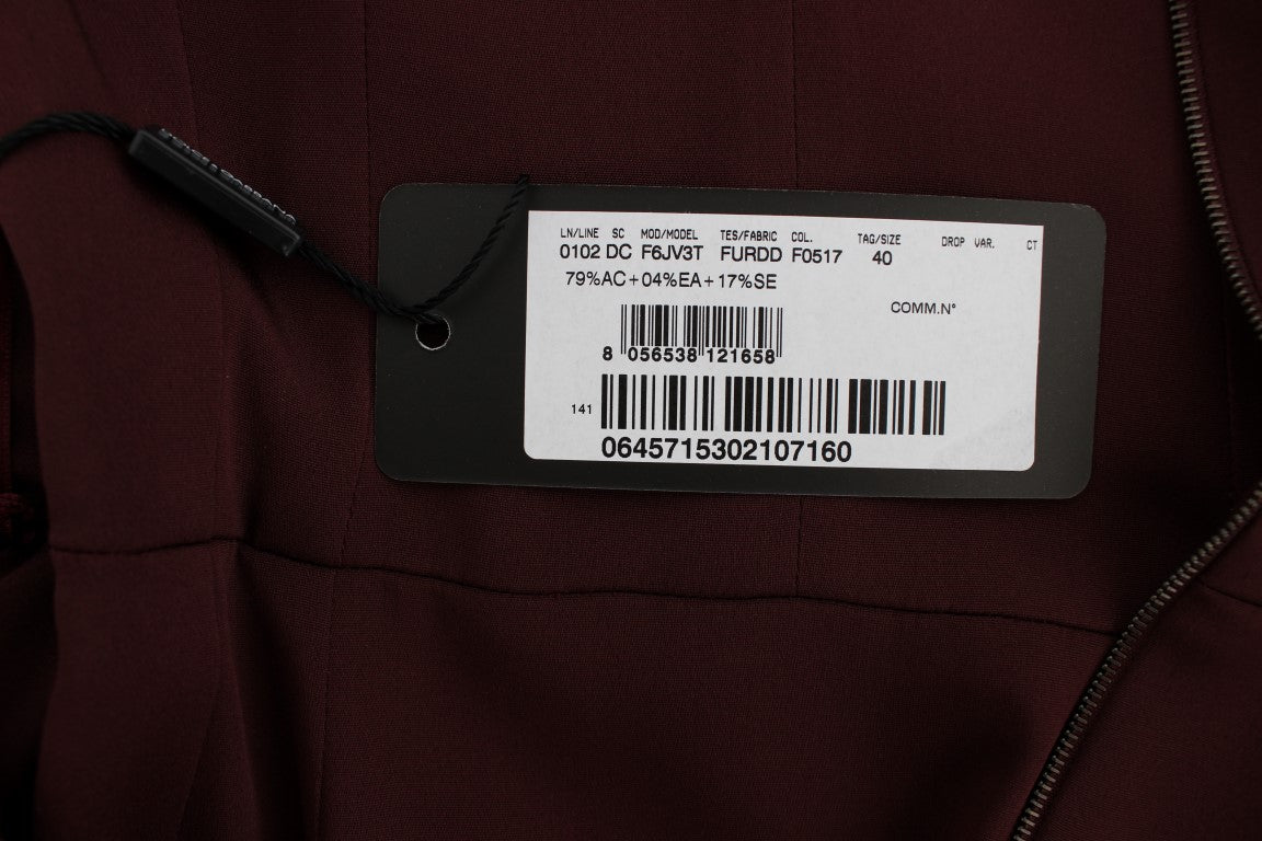 Robe longue fourreau stretch bordeaux Dolce & Gabbana