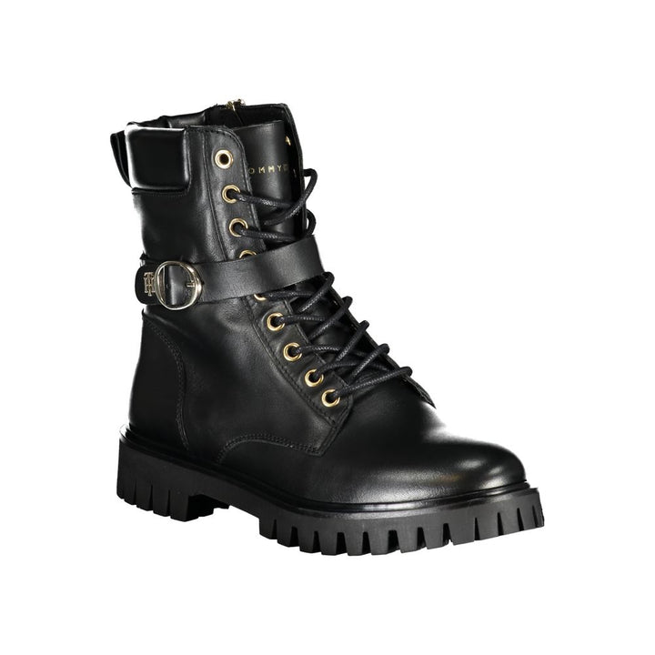 Tommy Hilfiger Black Polyurethane Women Stivaletto