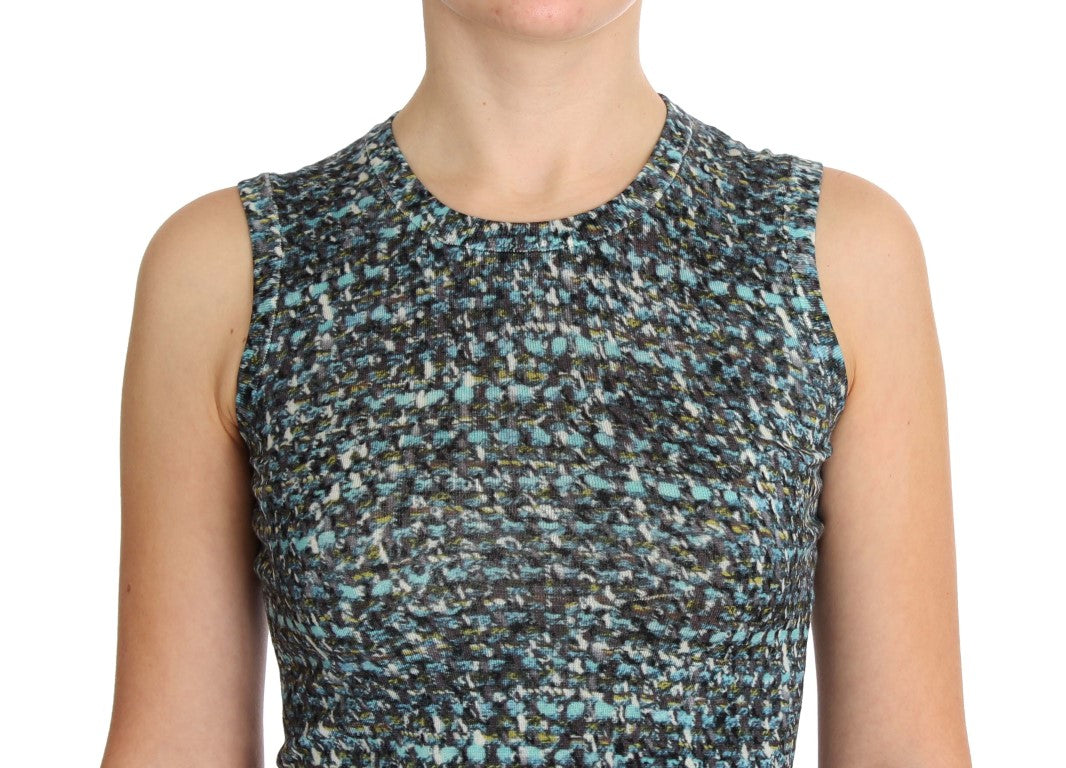 Pull sans manches en laine bleu Dolce & Gabbana
