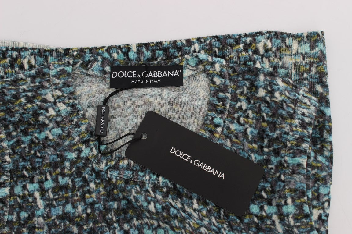 Pull sans manches en laine bleu Dolce & Gabbana