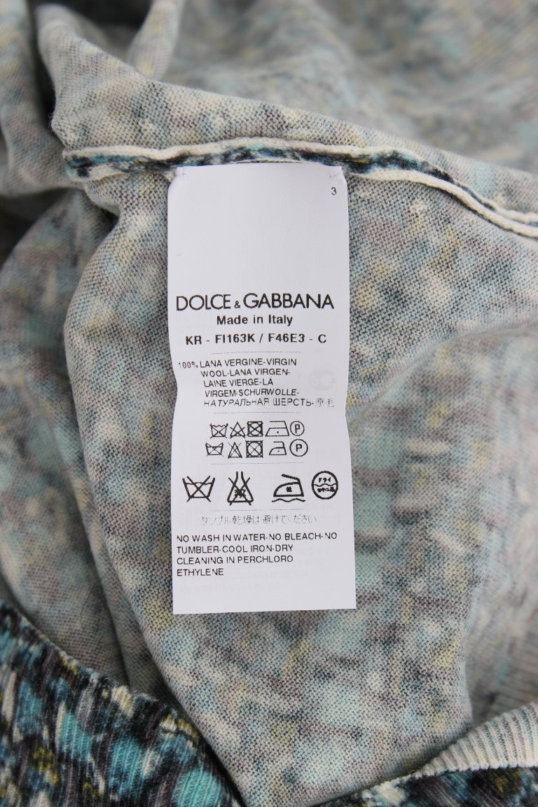 Pull sans manches en laine bleu Dolce & Gabbana