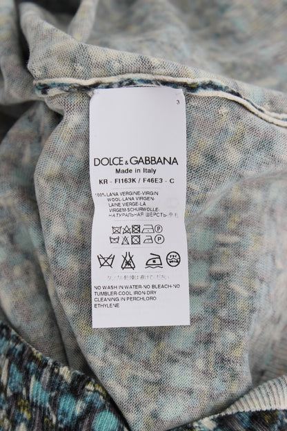 Pull sans manches en laine bleu Dolce & Gabbana