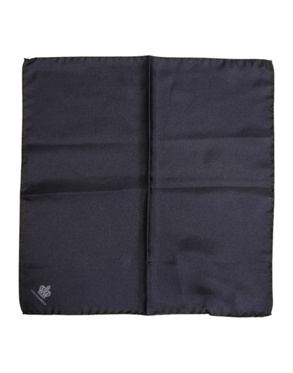 Foulard de seda cuadrado para hombre Dolce & Gabbana Blue DG Crown