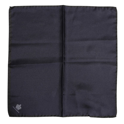Foulard de seda cuadrado para hombre Dolce & Gabbana Blue DG Crown