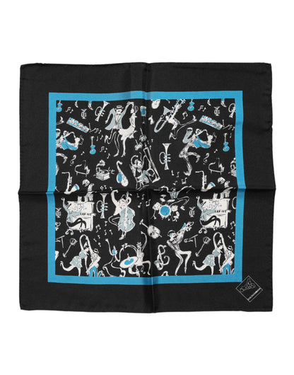 Foulard en soie Dolce & Gabbana Jazz Club noir pour homme