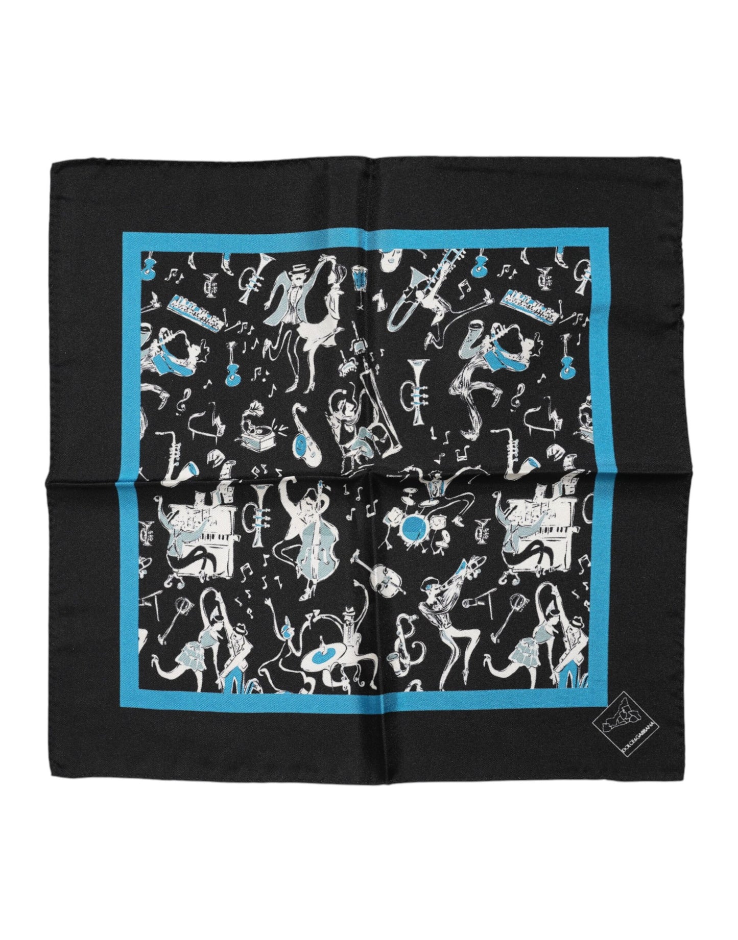 Foulard en soie Dolce & Gabbana Jazz Club noir pour homme