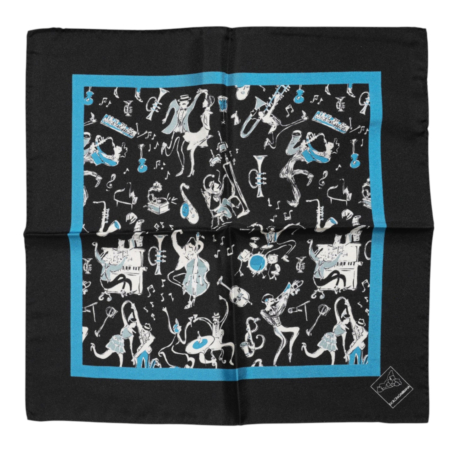 Foulard en soie Dolce & Gabbana Jazz Club noir pour homme