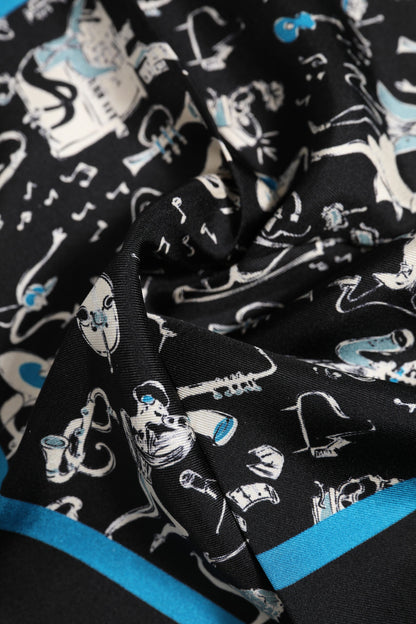 Foulard en soie Dolce & Gabbana Jazz Club noir pour homme