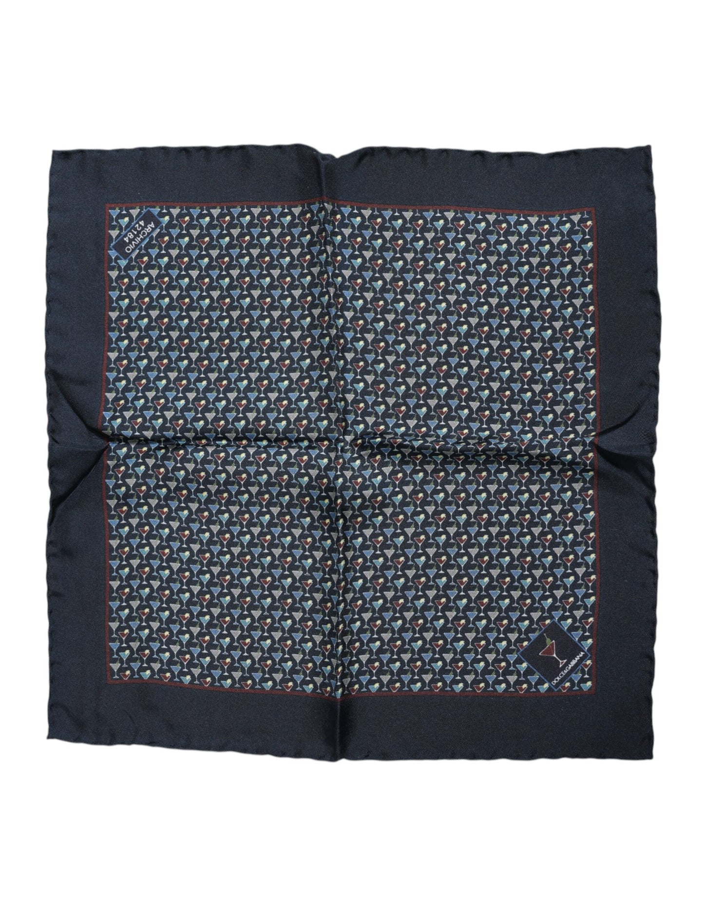 Foulard carré en soie bleu Dolce & Gabbana
