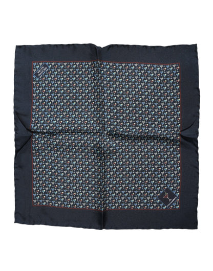 Foulard carré en soie bleu Dolce & Gabbana