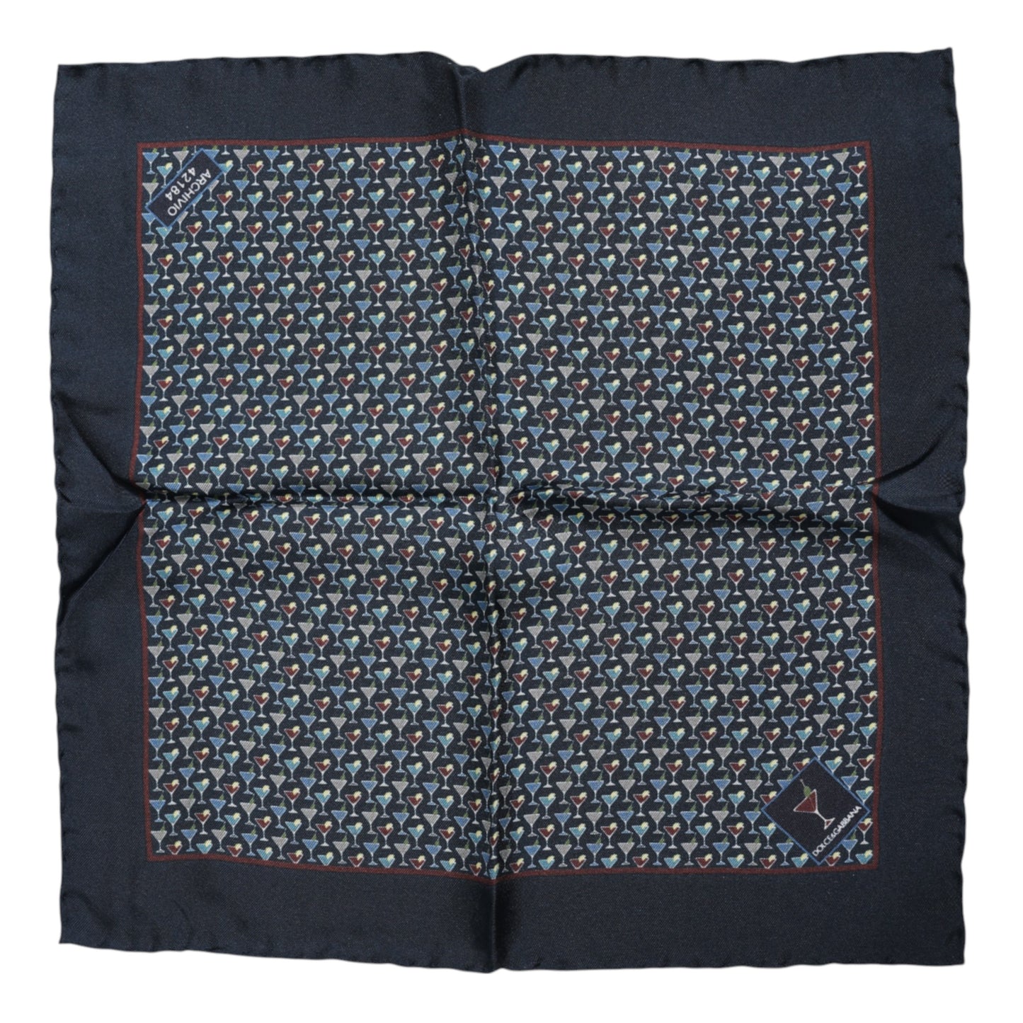 Foulard carré en soie bleu Dolce & Gabbana