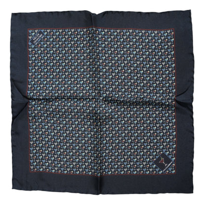 Foulard carré en soie bleu Dolce & Gabbana