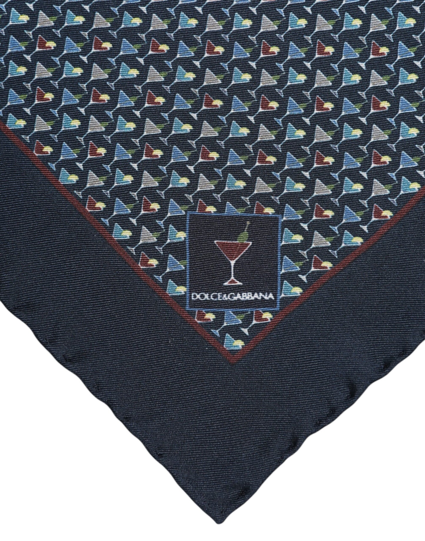 Foulard carré en soie bleu Dolce & Gabbana