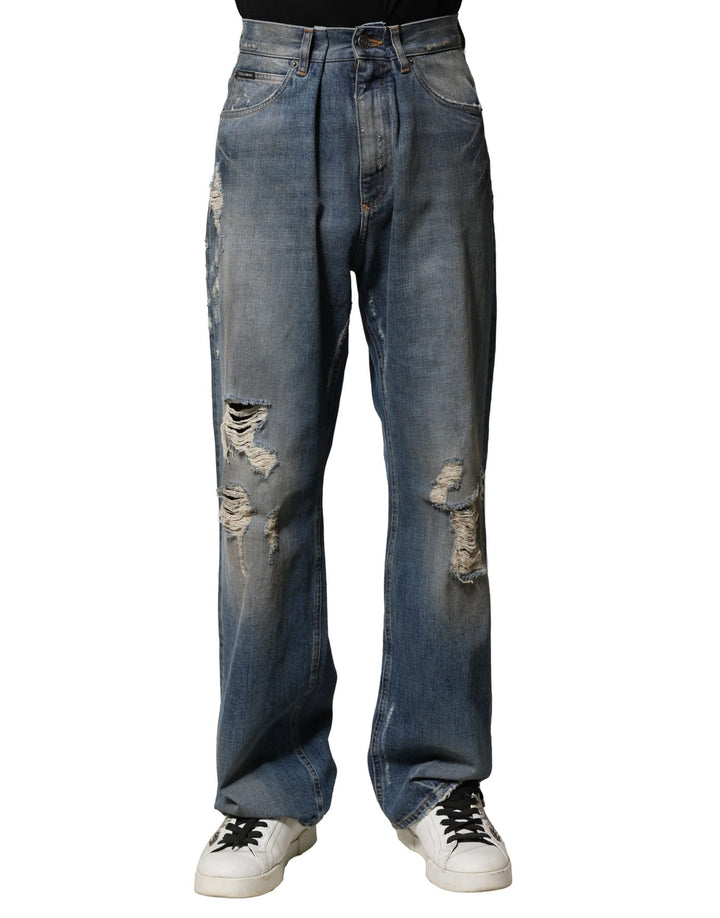 Dolce & Gabbana Vaqueros de hombre de algodón azul desgastados