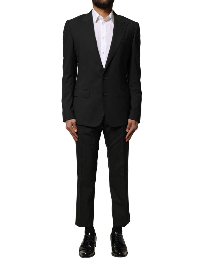 Traje de Lana Negro de Dos Piezas Abotonadura Sencilla Dolce & Gabbana