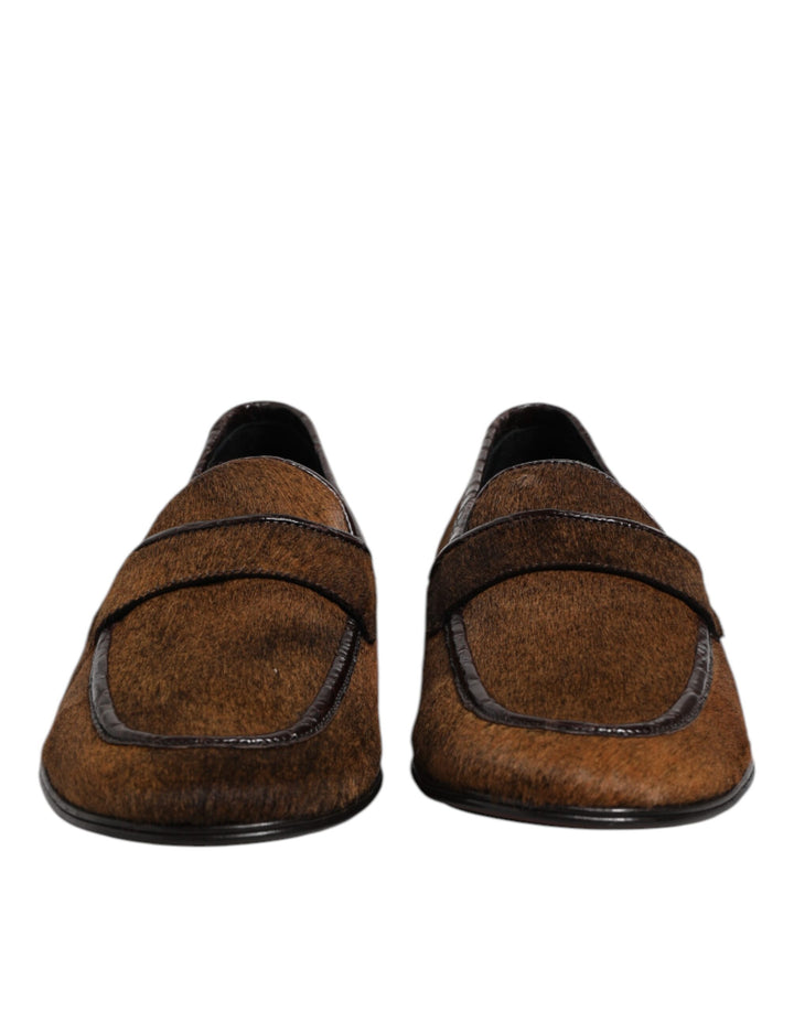 Mocasines Dolce & Gabbana Marrones de Cuero sin Cordones para Hombre