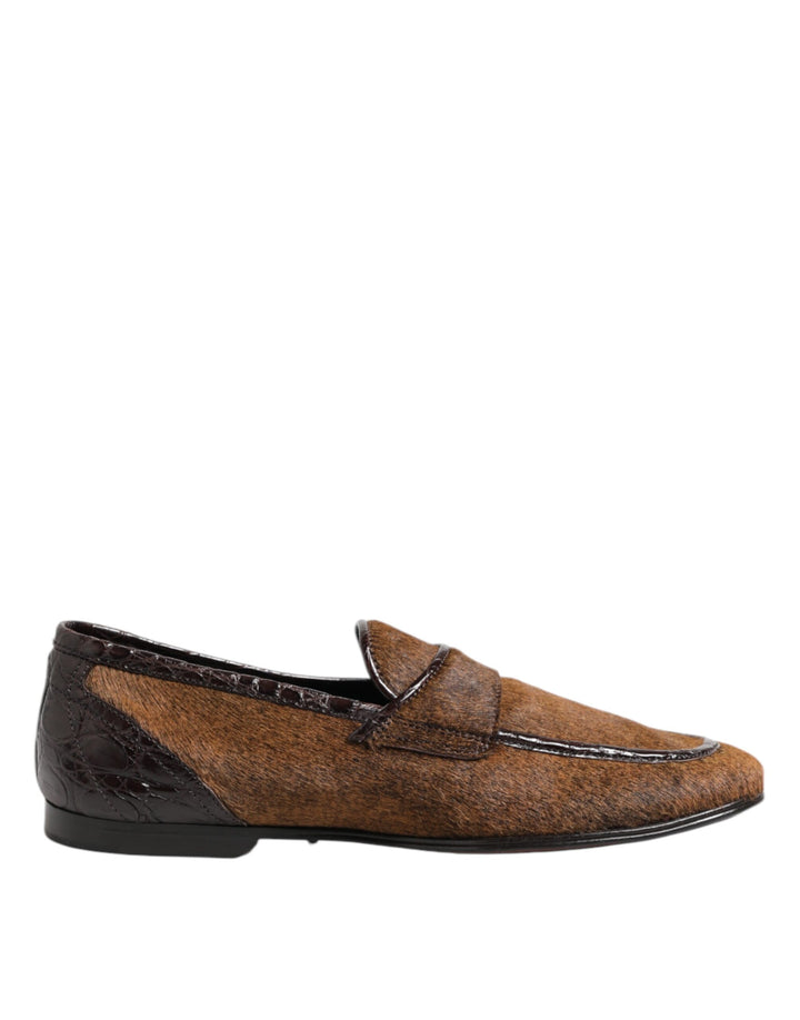 Mocasines Dolce & Gabbana Marrones de Cuero sin Cordones para Hombre
