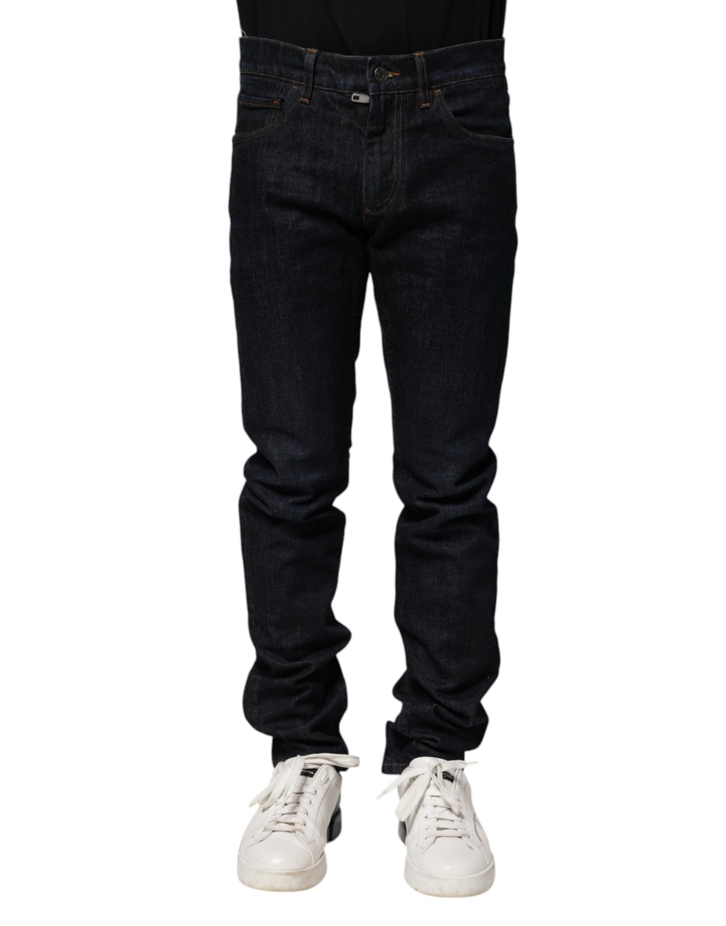 Jeans ajustados de algodón negro Dolce & Gabbana para hombre