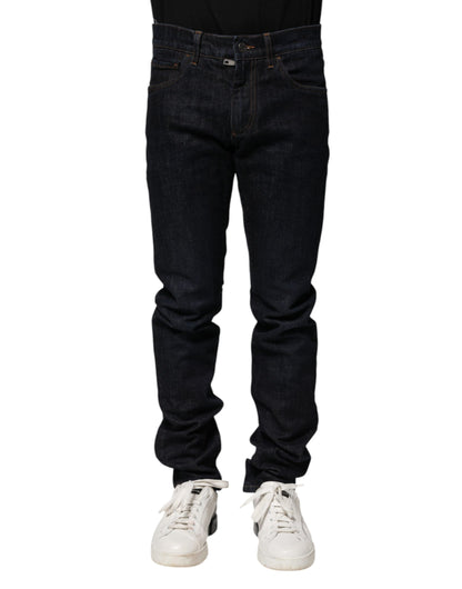 Jeans ajustados de algodón negro Dolce & Gabbana para hombre