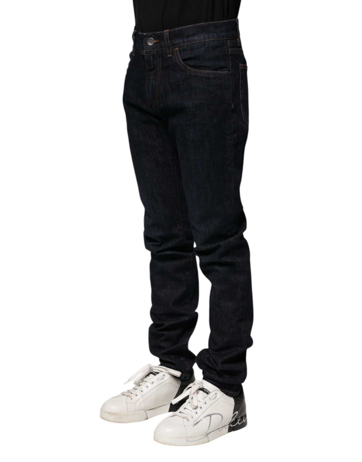 Jeans ajustados de algodón negro Dolce & Gabbana para hombre