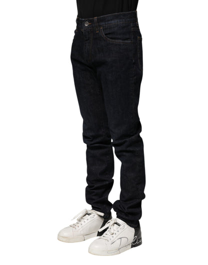 Jeans ajustados de algodón negro Dolce & Gabbana para hombre