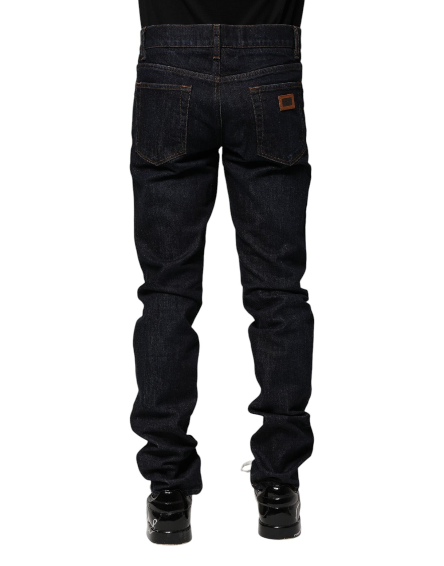 Jeans ajustados de algodón negro Dolce & Gabbana para hombre